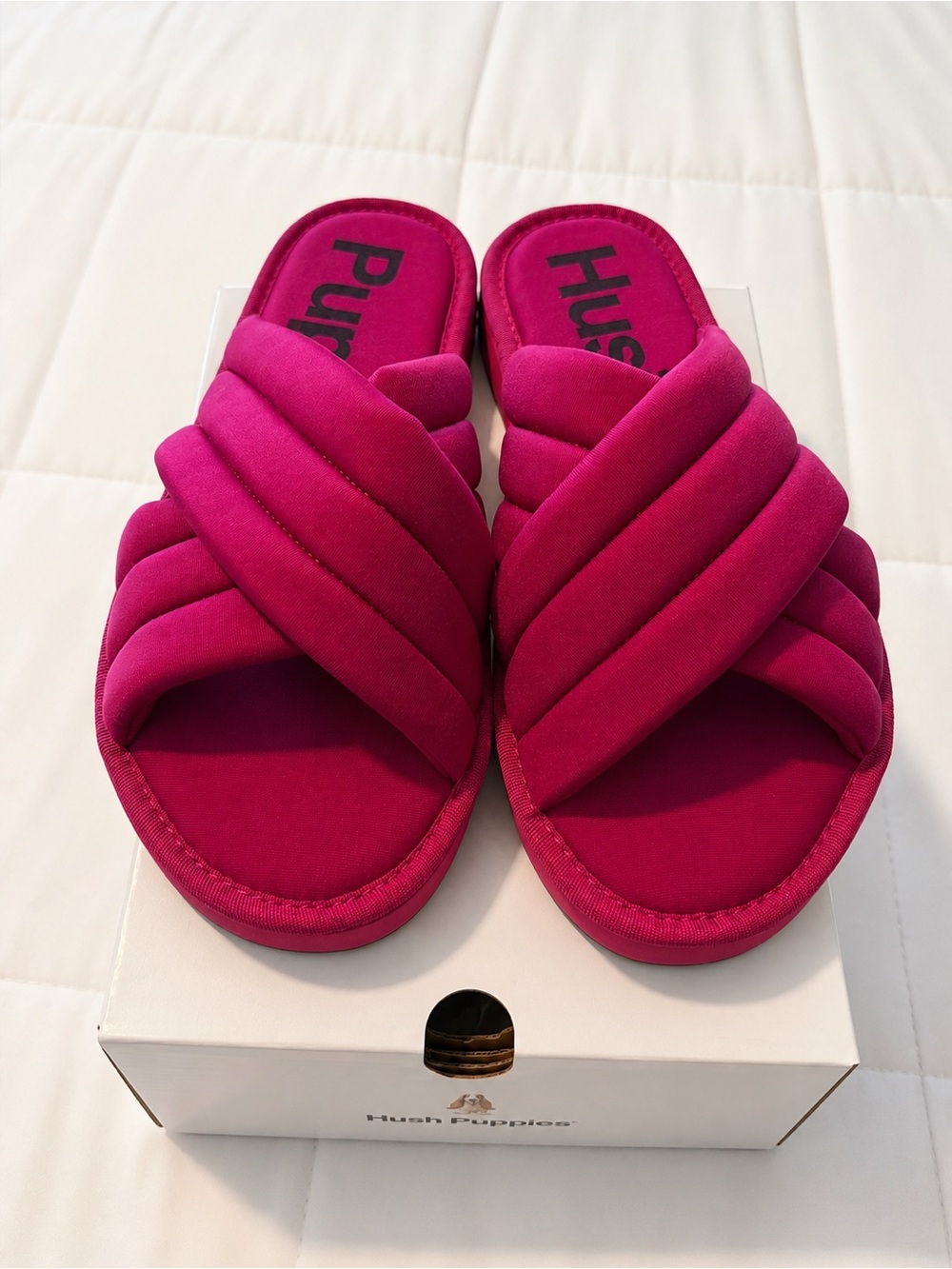 Hush Puppies Sunshine Slide Very Berry Pink Sandals Size 9
